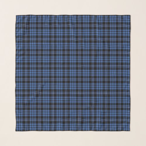 Blue And Black Scottish Tartan Plaid Pattern Scarf