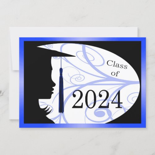 Blue and Black Silhouette 2024 Card