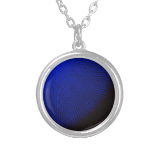 blue and black silver plated necklace