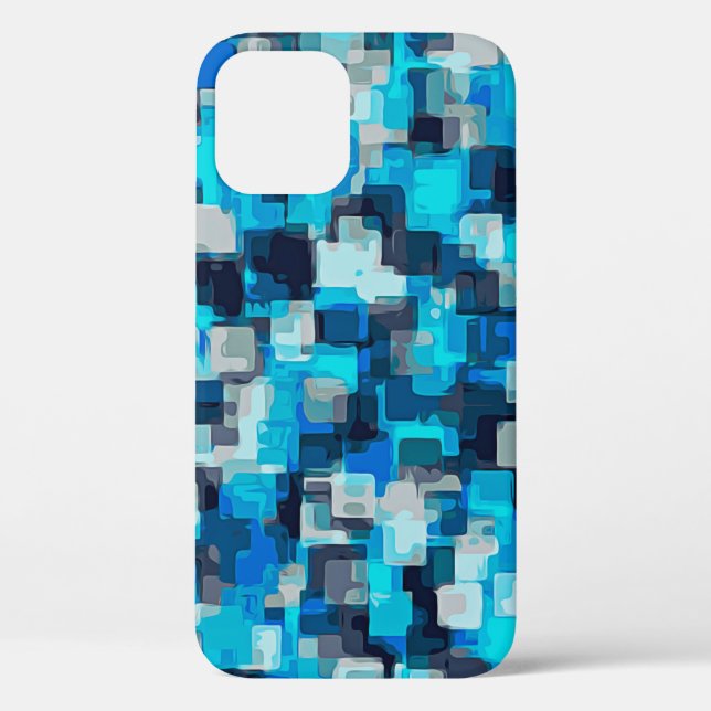 blue and black square pattern abstract backgrounda Case-Mate iPhone case (Back)