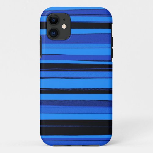 Blue and black stripes graphic art iPhone 11 case