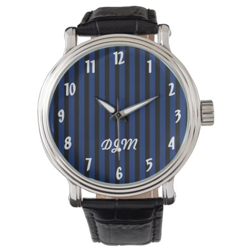 Blue and Black Stripes Watch