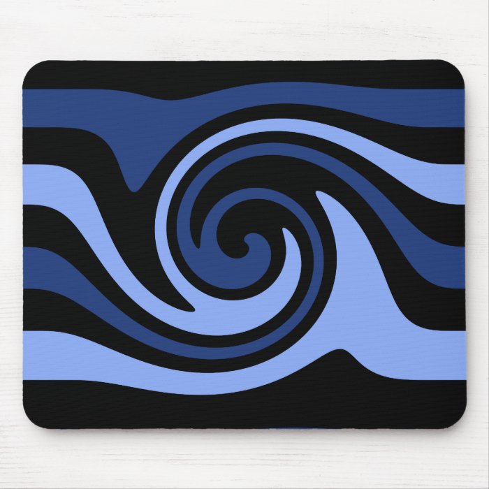 Blue and black swirl design mouse pad TBA