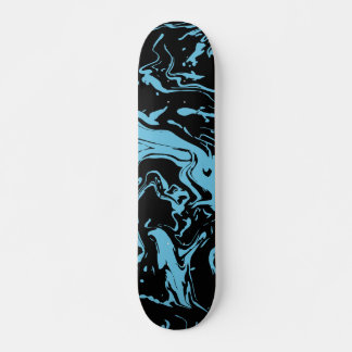 Blue and Black Swirls Skateboard