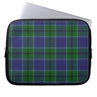 Blue and Black Tartan Plaid Laptop Cover
