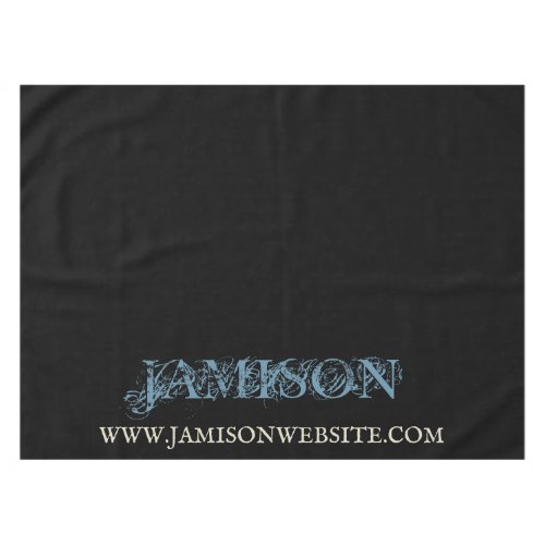 Blue and Black Trade Show Craft Fair Business Name Tablecloth