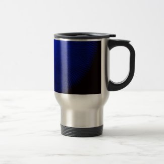 blue and black travel mug