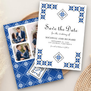 Blue and Black Ukrainian Embroidery Wedding Save The Date