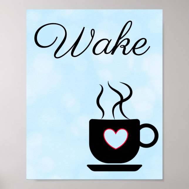 Blue and Black Wake Sign for Kitchen (Front)