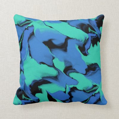 Blue and Black Wavy Design Pillows