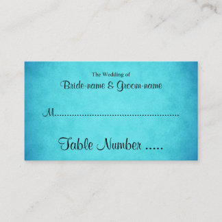 Blue and Black Wedding Place Cards