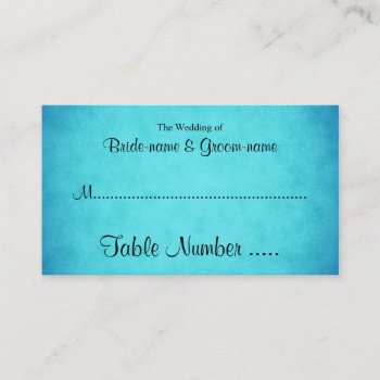 Blue And Black Wedding Place Cards by Metarla_Weddings at Zazzle