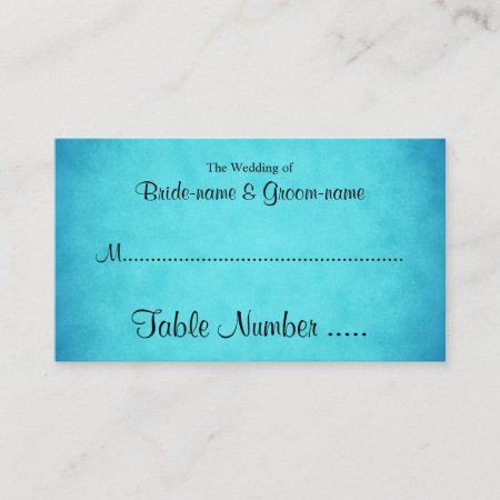 Blue And Black Wedding Place Cards