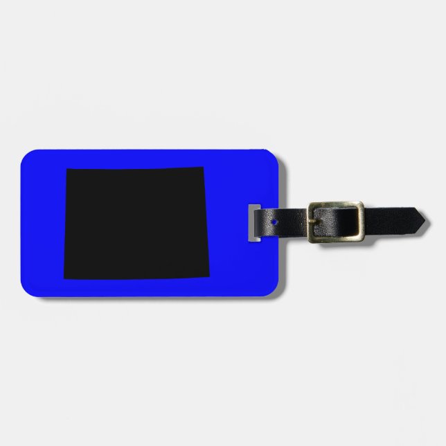 Blue and Black Wyoming Luggage Tag (Front Horizontal)