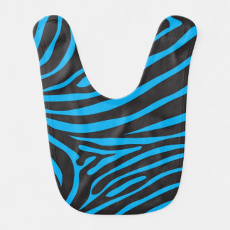 Blue and Black Zebra Stripe Print Bib