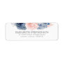 Blue and Blush Watercolor Flowers Elegant Label