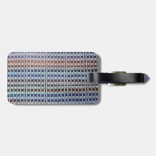 Blue and Bronze paste paper pattern Luggage Tag