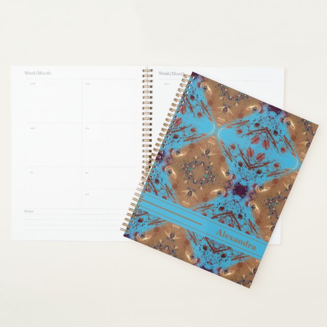 Blue and Bronze Personalized Planner (Display)