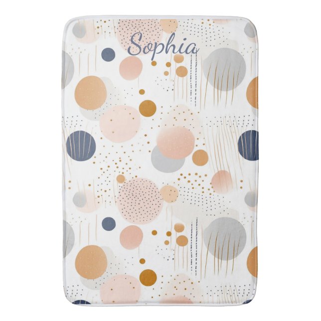 Blue and Brown Abstract Color DesignFleece Blanket Bath Mat (Front Vertical)