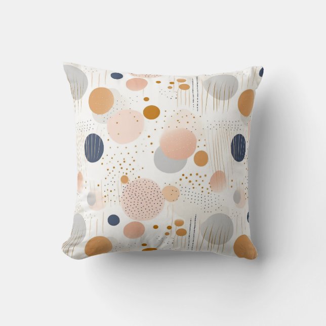 Blue and Brown Abstract Color DesignFleece Blanket Throw Pillow (Front)