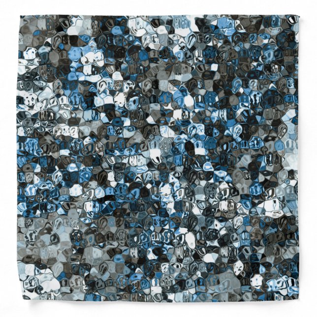 Blue and Brown Abstract Pattern Bandana (Front)