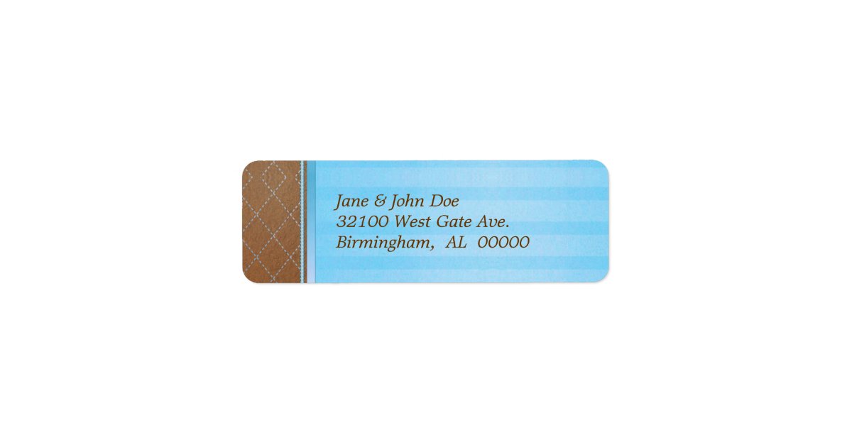 Blue and Brown Address Labels Zazzle
