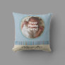 Blue and Brown Baby Boy Custom Photo/Name Pillow