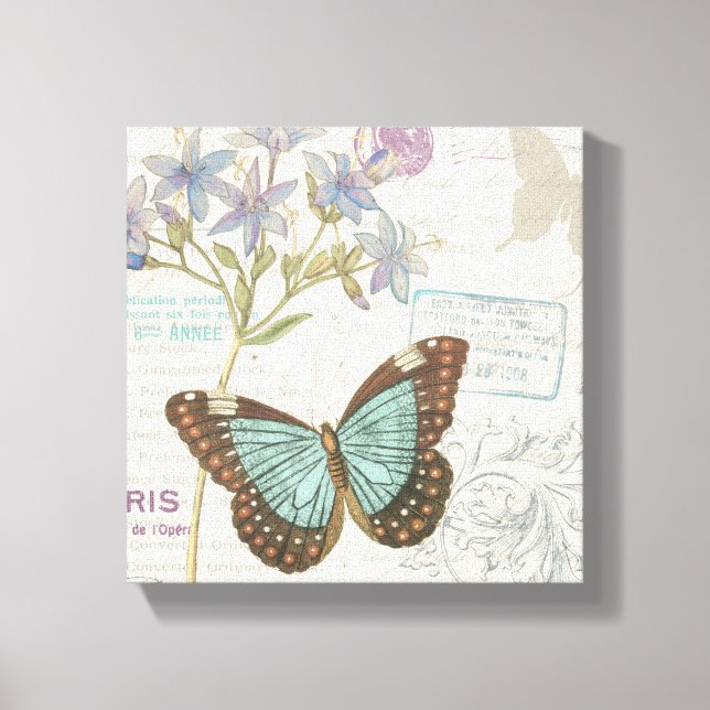Blue and Brown Butterfly Canvas Print (Front)