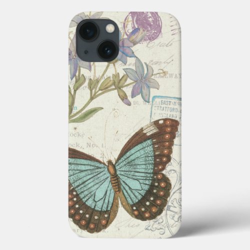 Blue and Brown Butterfly iPhone 13 Case