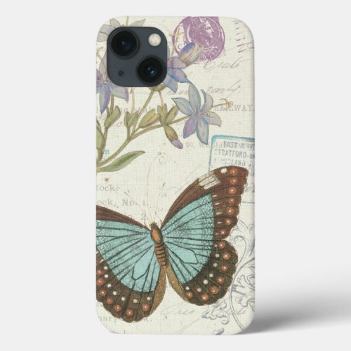Blue and Brown Butterfly iPhone 13 Case