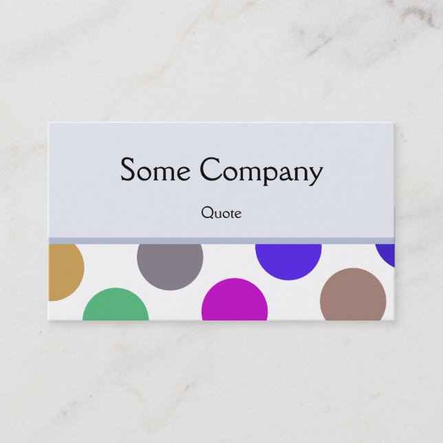 Blue And Brown Colorful Dots Business Card (Front)