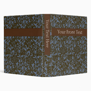 Blue and Brown Damask Binder