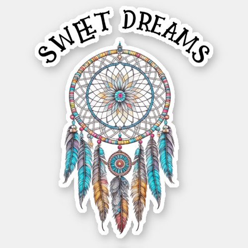 Blue and Brown Dreamcatcher  Sweet Dreams Sticker