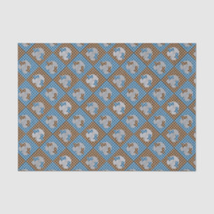 Blue and Brown Elephant Polka Dots Tissue Paper