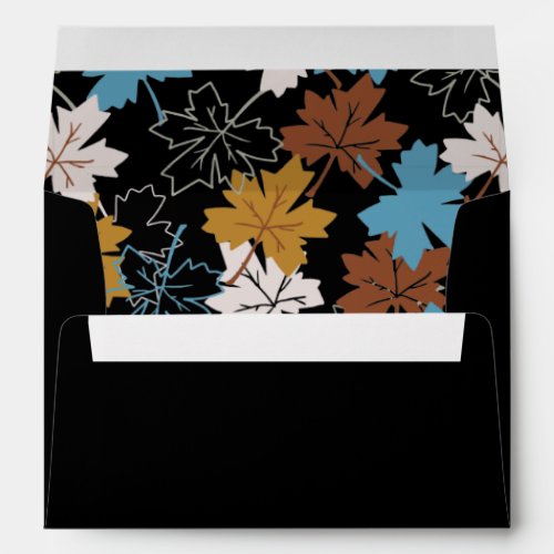 Blue And Brown Failing Leaves Autumn Pattern B Envelope