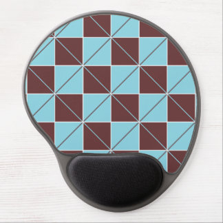Blue and Brown Geo Plaid Gel Mouse Pad