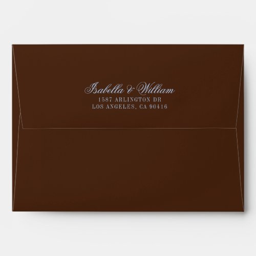 Blue and Brown Luxury Old Money Wedding Envelope
