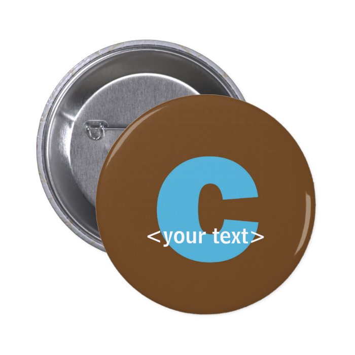 Blue and Brown Monogram   Letter C Buttons