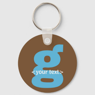 Blue and Brown Monogram - Letter G Keychain