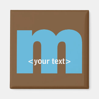 Blue and Brown Monogram - Letter M Magnet