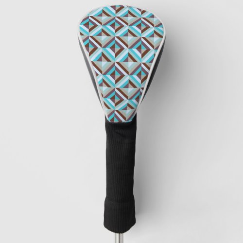 Blue and Brown Patchwork Quilt Golf Head Cover