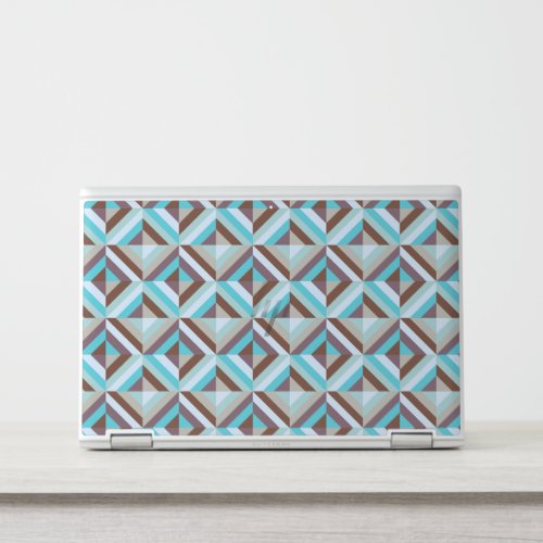 Blue and Brown Patchwork Quilt HP Laptop Skin
