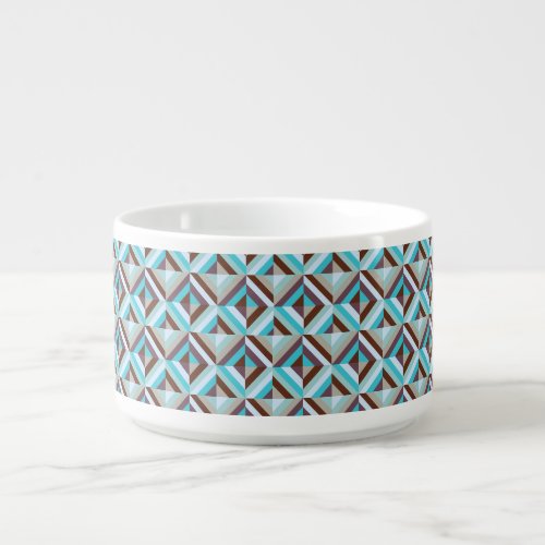 Blue and Brown Patchwork Quilt Pattern Bowl