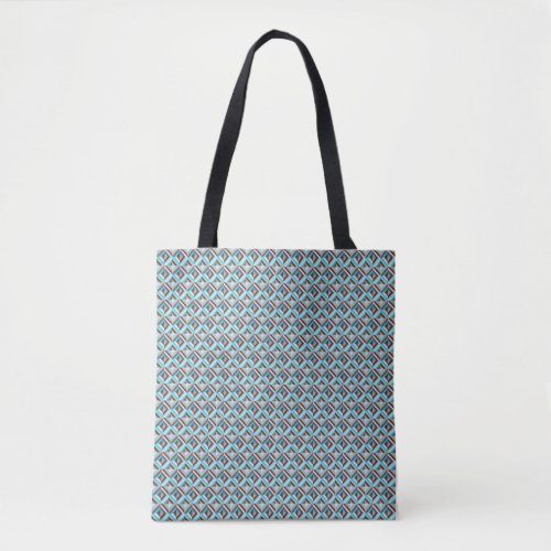 Blue and Brown Patchwork Quilt Pattern Tote Bag