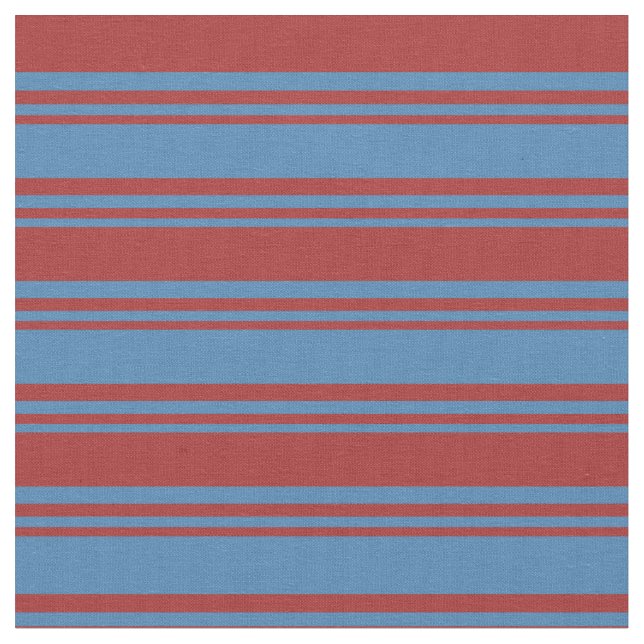 Blue and Brown Pattern of Stripes Fabric (Close Up)