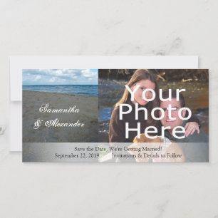 Blue and Brown Sands ~ Beach Wedding Save The Date