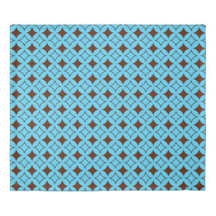 Blue and brown shippo duvet cover