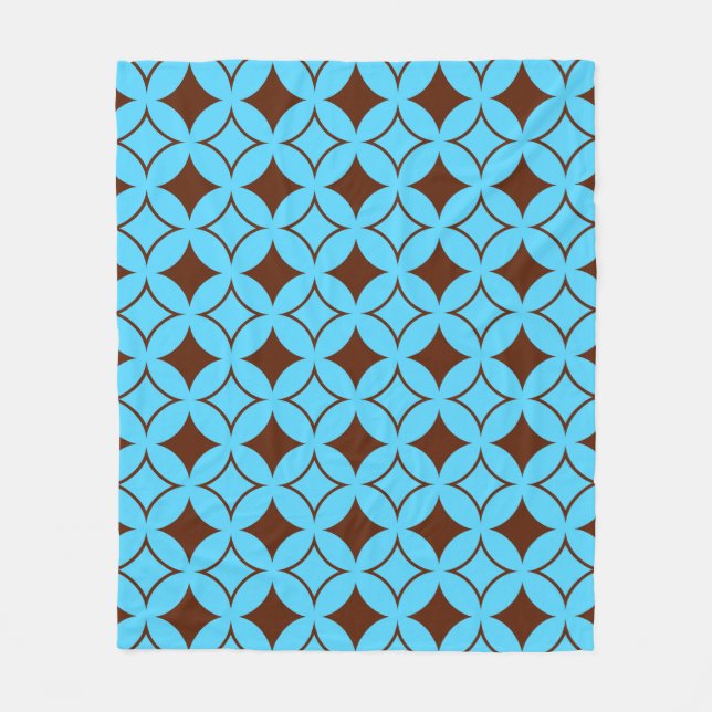 Blue and brown shippo fleece blanket (Front)