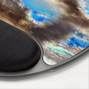 Blue and brown stained texture in a rough woody gel mouse pad