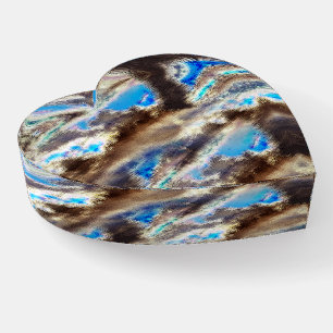 Blue and brown stained texture in a rough woody paperweight